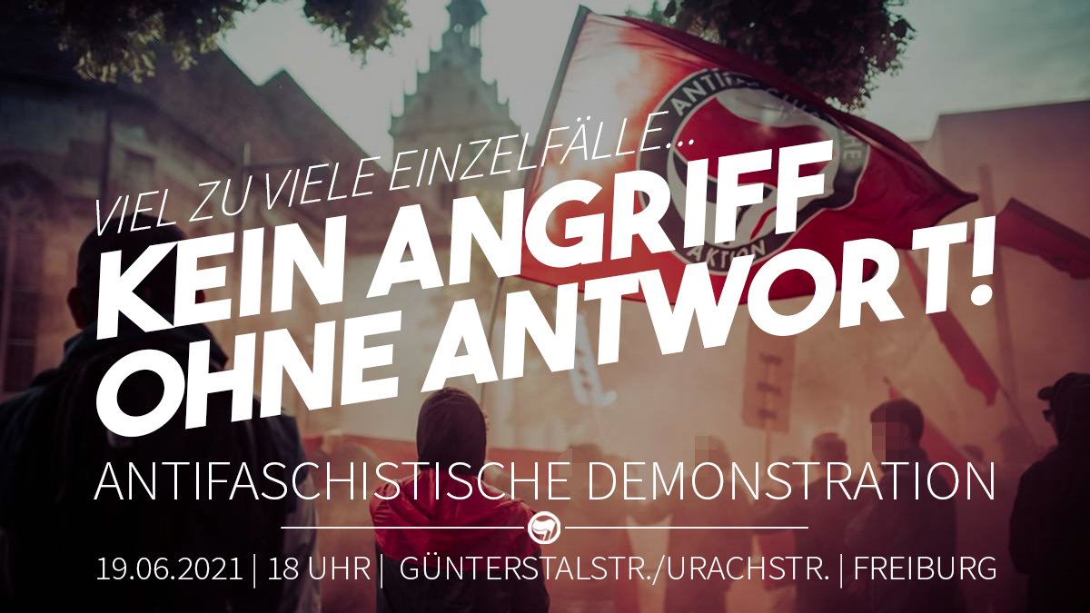 141Bharri's tweet photo. !alerta! Nach 2 rassistischen Angriffen an einem Tag gibt es morgen die Antwort!

Bringt eure Wut auf die Straße und zeigt das #Freiburg keinen Platz für Nazis hat!

#klarekantegegenrechts #wirkriegeneuchalle https://t.co/pNJCyoLtxI