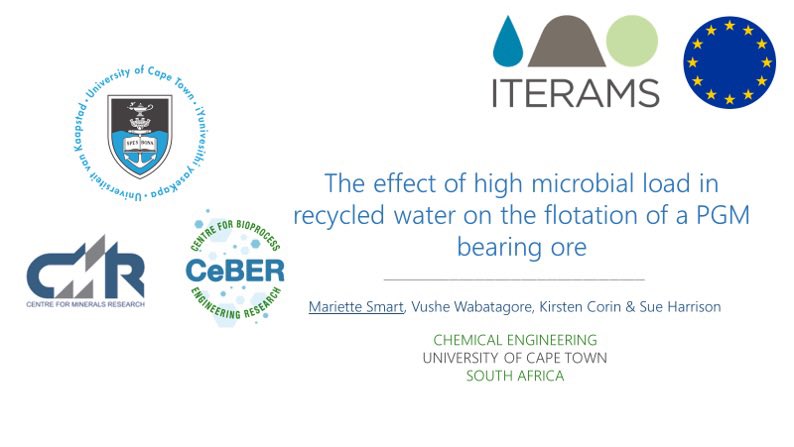 Thrilled to be presenting some work from the <a href="/iterams/">ITERAMS</a> project in <a href="/MEI_Conferences/">MEI Conferences</a> Sustainable Minerals ‘21 next week! #sustainablemining #waterquality #bioprocessengineering #uct #unleashingpotential