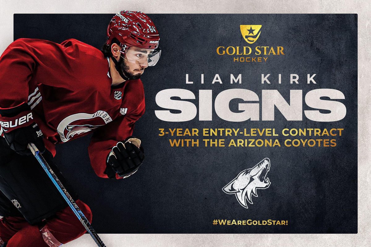 EngIceHockey's tweet photo. This morning, @kirky_1424 agent Dan Milstein announced that Kirk had signed a three-year entry-level contract with @ArizonaCoyotes in the NHL.

Everyone at the EIHA send our congratulations and best wishes to Liam and his family on this fantastic achievement.

1/… https://t.co/r1lOMoFkqt