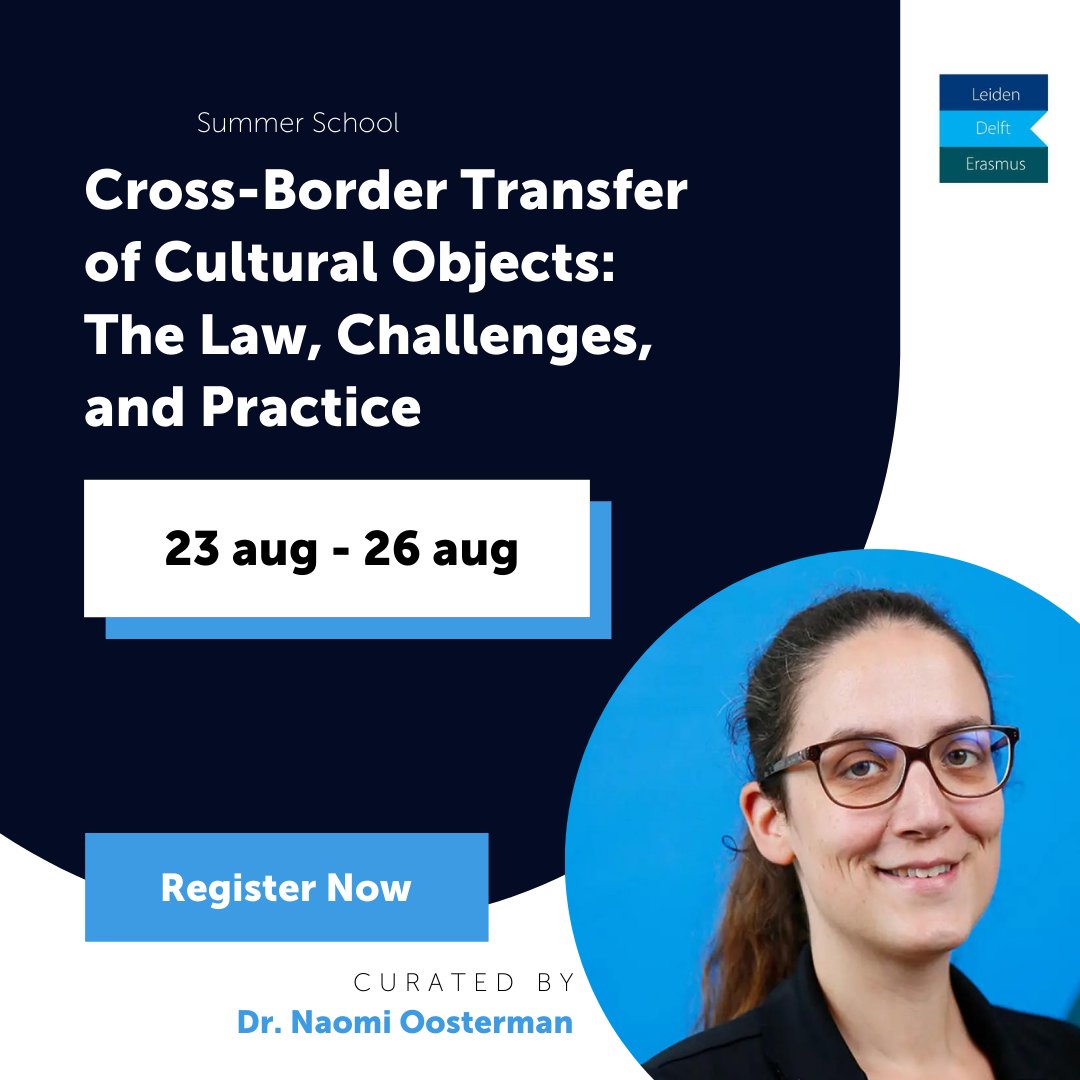 eshcc_eur's tweet photo. Dr. Naomi Oosterman is co-organising the 2021 Summer School of the LDE Centre for Global Heritage and Development titled Cross-Border Transfer of Cultural Objects: The Law, Challenges, and Practice. More information and registration via: https://t.co/LdpzThEkGR https://t.co/A5QaGxJfcy