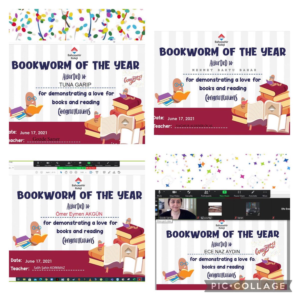 BademliEnglish's tweet photo. We are proud to announce our Bookworms of the Year! 📚🐛6th graders got their certificates. 🎉🎉🎉@bkmatthewbenton @HuruOner @TalarDonikoglu @akkay_esra @OToktasl https://t.co/IpyTddBRg7