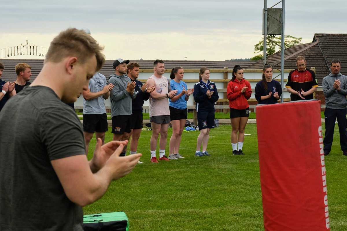 cinderfordrfc's tweet photo. A tribute to Jack Adams ❤️ 👏🏻 

Players, Coaches, Medical Staff all sharing in a tribute to Jack Adams at training last night, a fantastic member of Cinderford RFC during his tenure at the club, and a close friend to many of our current players and coaches 🦌 https://t.co/GmiZL7C0vi