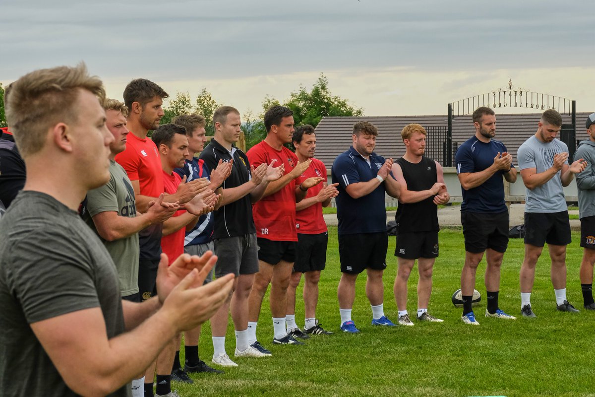 cinderfordrfc's tweet photo. A tribute to Jack Adams ❤️ 👏🏻 

Players, Coaches, Medical Staff all sharing in a tribute to Jack Adams at training last night, a fantastic member of Cinderford RFC during his tenure at the club, and a close friend to many of our current players and coaches 🦌 https://t.co/GmiZL7C0vi