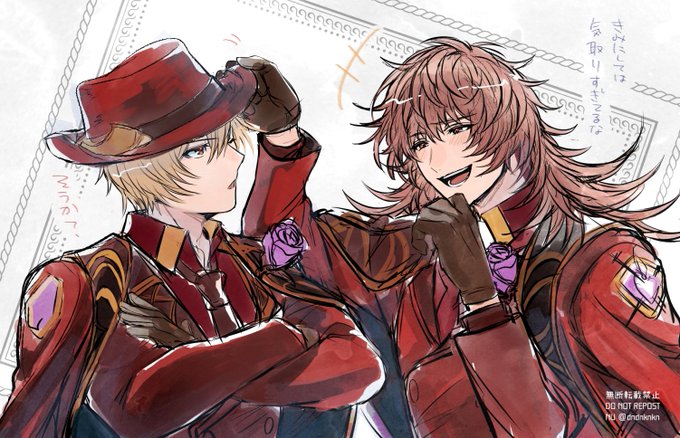 アルベールにユリウスのお洋服着せてみた絵+恥ずかしい男の話(アルユリ) 