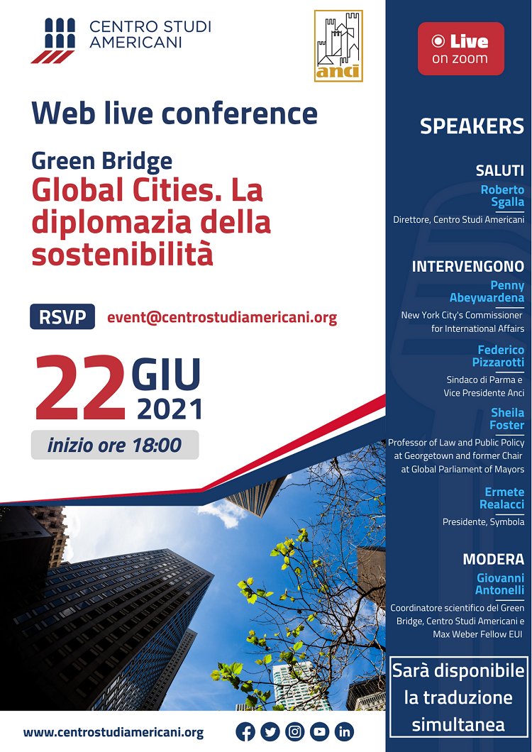 CsrEvent's tweet image. #CsrAgenda | #June22 18pm CEST 

Global #Cities. The diplomacy of #sustainability "@centrostudiusa 
centrostudiamericani.org/2021/06/15/glo… 
@SheilaRFoster @FedePizzarotti @Mayors4Climate @CarbnNtrlCities @CityClimFin @WWFCities @jburgessclimate @frie_ha @AdrianeCarr @Tzeporah @harjeet11