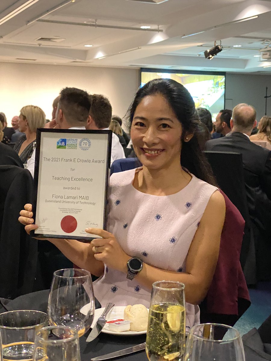 k_vella's tweet image. Congratulations Dr Fiona Lamari for receiving the Frank E Crowle Award for excellence in teaching.  #QUTEngineering #academicexcellence #inspiringgreatness