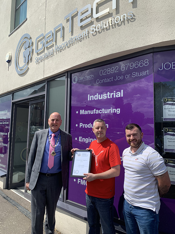 LisburnChamber's tweet photo. Congratulations to @LisburnChamber members Stuart Mowatt and Joe Reid from GenTech Recruitment on their fabulous new office premises at Longstone Street. Great to see the business continuing to thrive #supportlocal #LisburnFirst https://t.co/ZGahlGe75A