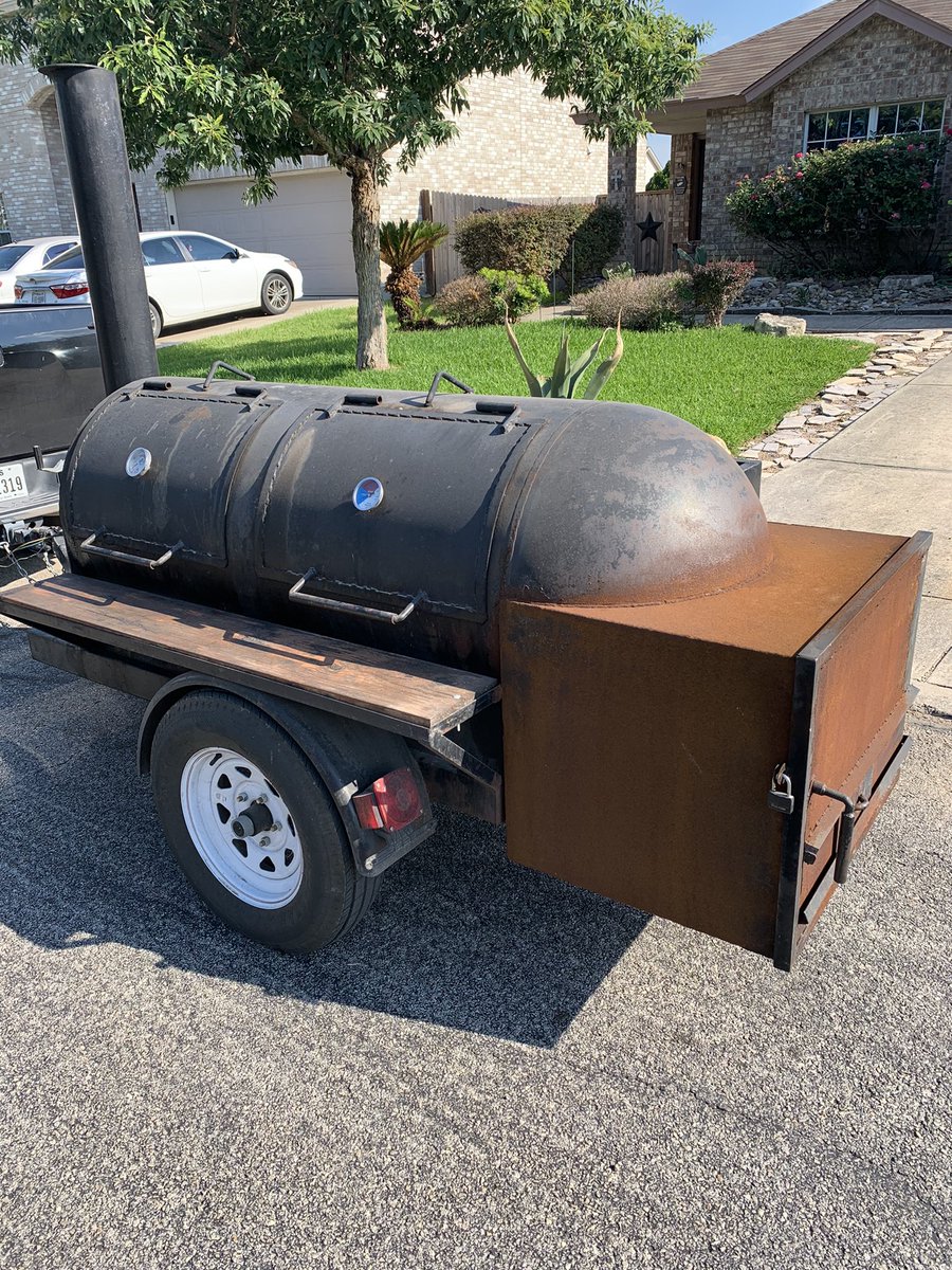 RegulatorsSATX's tweet photo. Big shout out to the hot box for lending us a big smoker for the #cookingforthekeds cook off/ fundraiser this weekend. Check them out FB. The brisket grilled cheese is 💯 😎 https://t.co/2FThg2Fo0p