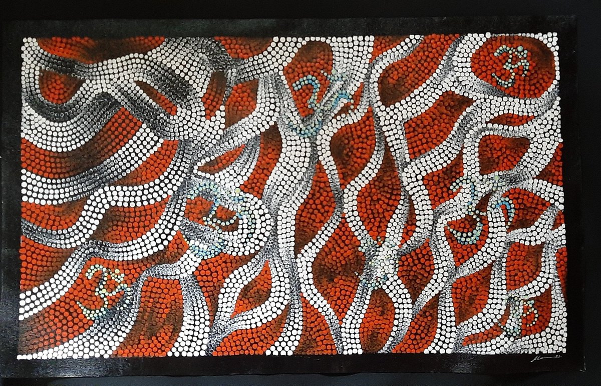 sweetmemory11's tweet photo. Here is my Another Pointillism painting, size - 28"×18", Title - "A Journey Through OM"
#pointilism
#pointilist
#artistsoninstagram
#artistmadhuroy
#painting
#painting_forever_art
#acrylicpainting
#artgallery https://t.co/0PzWJajg22