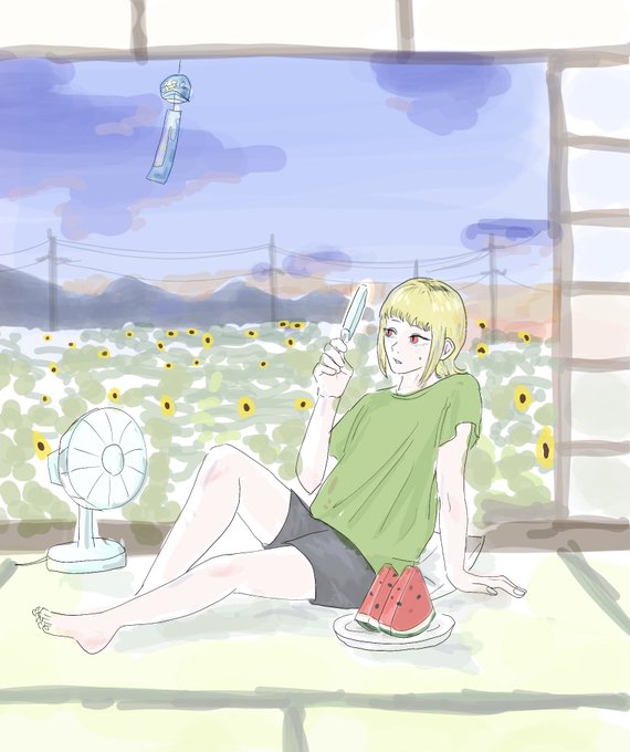 「watermelon wind chime」 illustration images(Latest)