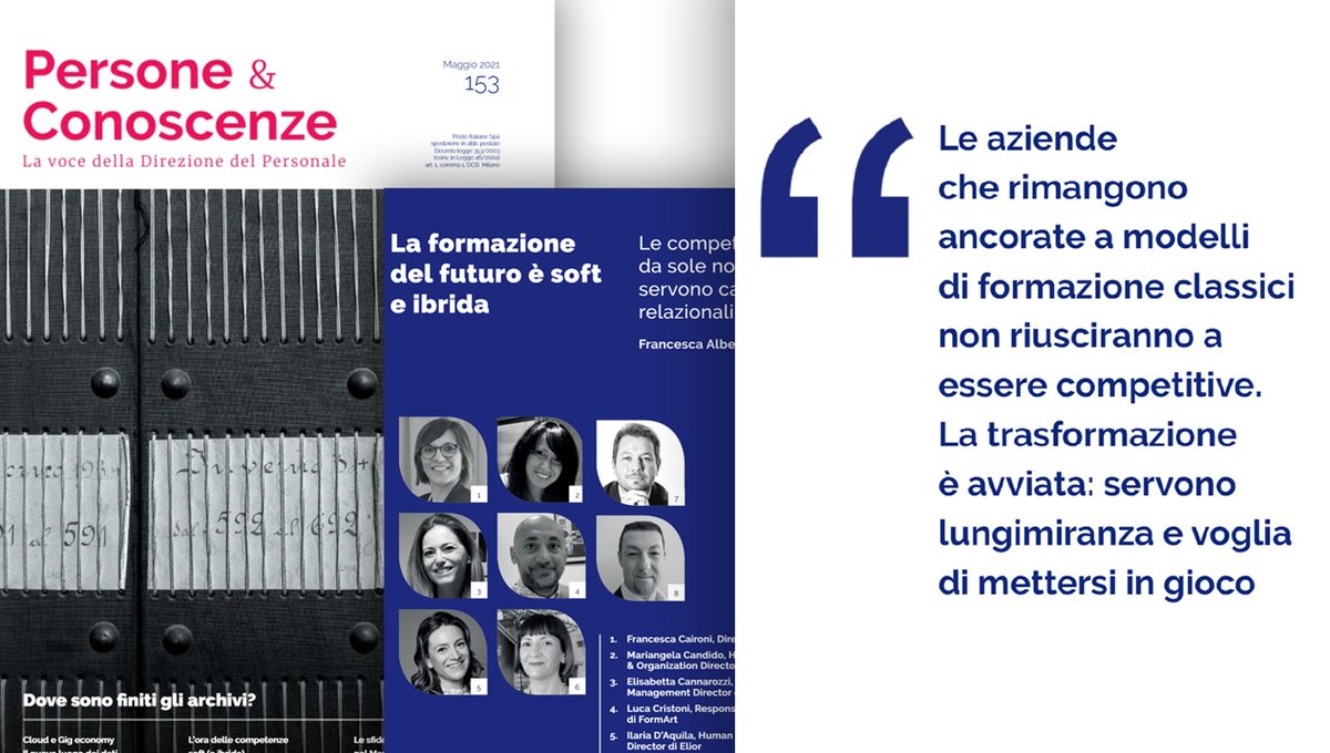 AlloyIT's tweet photo. "Le aziende che rimangono ancorate a modelli di #formazione classici non riusciranno ad essere competitive. La trasformazione è avviata: servono lungimiranza e voglia di mettersi in gioco." Matteo Minnozzi CEO di Alloy su formazione spontanea - Persone &amp; Conoscenze @EdizioniEste https://t.co/OsYwQWcTxm