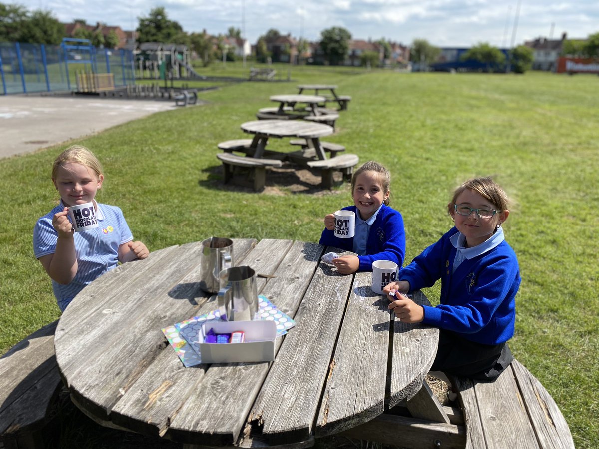 Hot chocolate in the sunshine for our fantastic learners today!