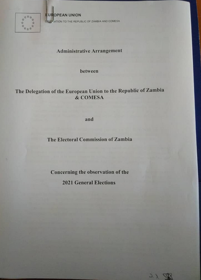 JJankowskiEU's tweet photo. Yesterday I signed an Administrative Arrangement with the Ministry of Foreign Affairs &amp; the Electoral Commission of 🇿🇲, paving the way for the deployment of the EU Election Observation Mission.🇪🇺's goal is to promote peaceful, inclusive, credible &amp; transparent elections. 🇪🇺+🇿🇲=🤝 https://t.co/q8RAjuTl4n
