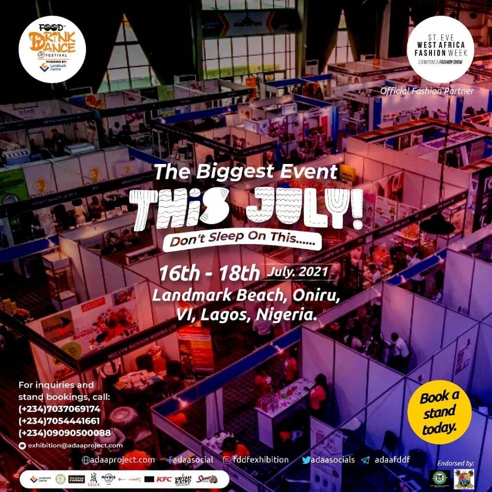 adaasocials's tweet photo. Need an exhibition space at the Fooddrinkdance festival?

We are running out. Go to https://t.co/GBzzWWYiFE to book now 👍🏾

Tickets 🎟 is also available at https://t.co/j7syjvrJOr 

 Ask Questions | 09090500088 070544441661 https://t.co/zOdqI5I41e