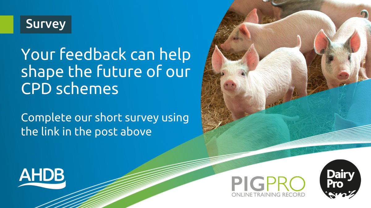 How do you keep track of training &amp; personal development? Do you use one of our continuous professional development (CPD) schemes (PigPro or DairyPro)? Or maybe you've got a draw full of certificates?! We'd love to hear your thoughts on CPD schemes 👉 bit.ly/3vvrn83
