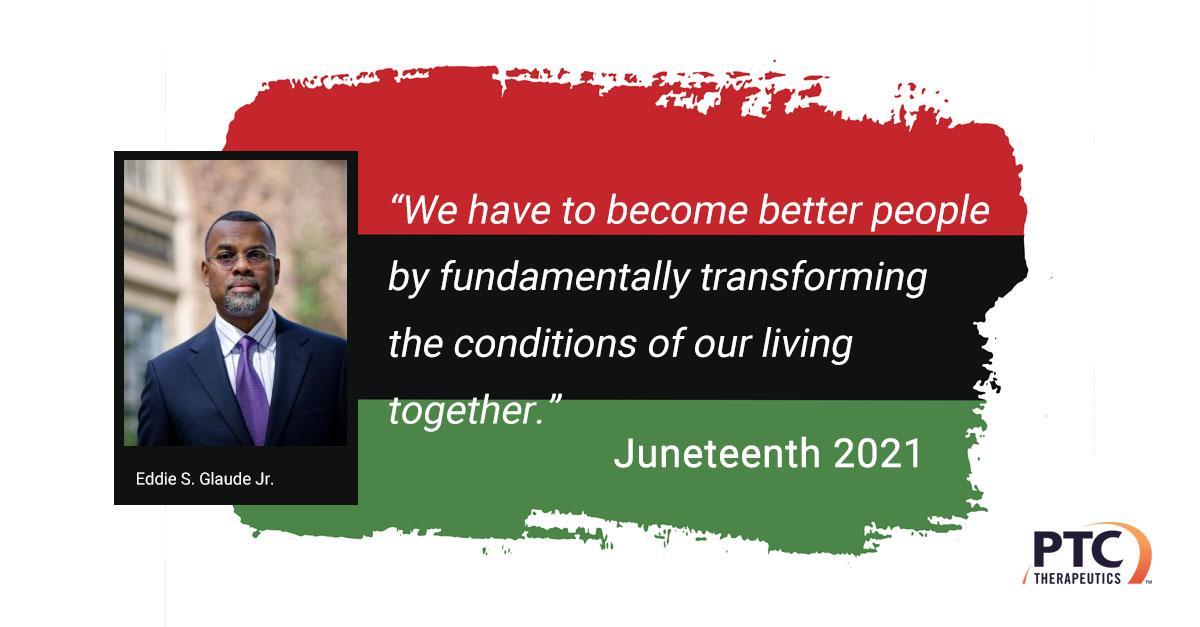 PTCBio's tweet photo. To honor #Juneteenth, PTC received a special video from distinguished academic @esglaude – professor of African American Studies at Princeton University – in which he defined Juneteenth/#FreedomDay/#JubileeDay/#LiberationDay/#EmancipationDay for our #onePTC team. https://t.co/V133L6vYAk