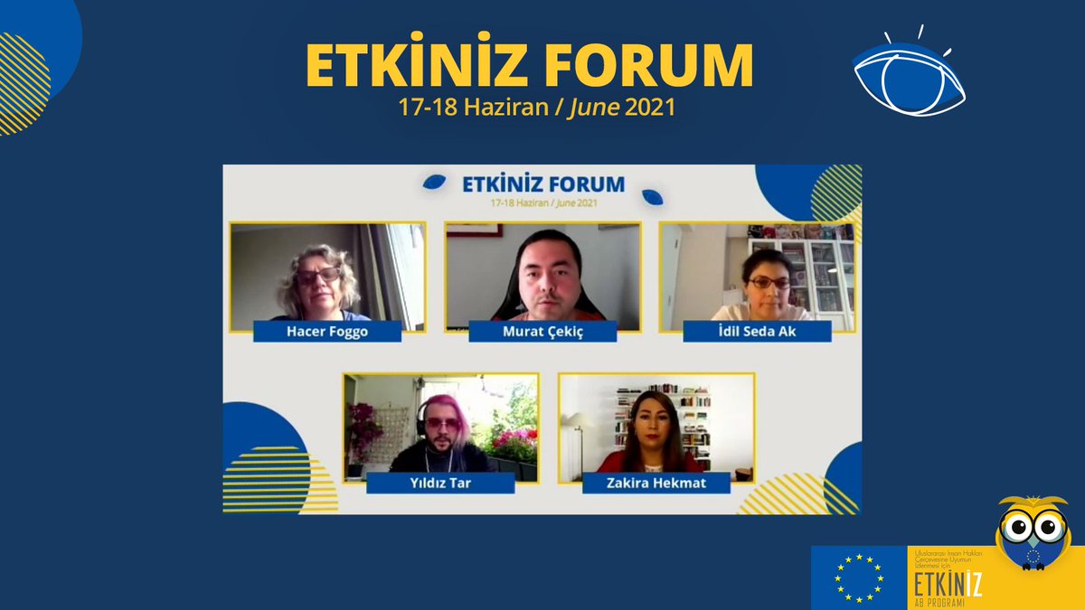 📌"Salgın Sırasında Dezavantajlı Grupların Haklarını İzleme" paneli başladı.
Murat Çekiç’in moderatörlüğünde Hacer Foggo (Derin Yoksulluk Ağı), Yıldız Tar (KaosGL), İdil Seda Ak (Engelli Kadın Derneği) ve Zakira Hekmat (ARSA) pandemi döneminde yaşanan hak ihlallerini tartışıyor.