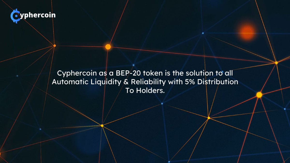 cyphercoin1's tweet photo. We welcome you at Cyphercoin.
Cyphercoin as a BEP-20 token is the solution to all Automatic Liquidity & Reliability with 5% Distribution To Holders.
#cyphercoin #cryptocurrency #crypto https://t.co/7G6p5NmzT8