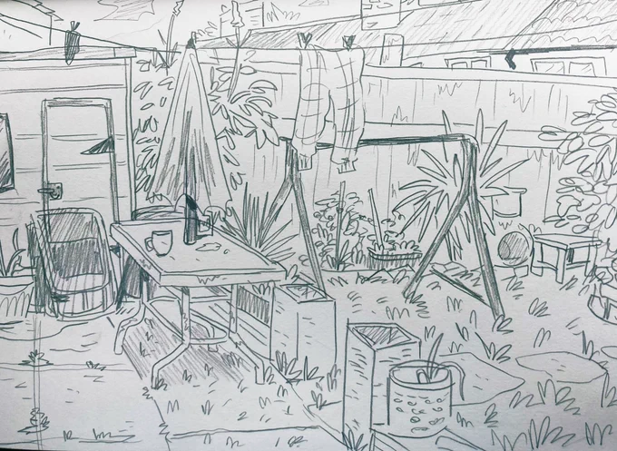 POV: you thought it'd be fun to sit outside and draw ur garden but now it's cold and ur sad 