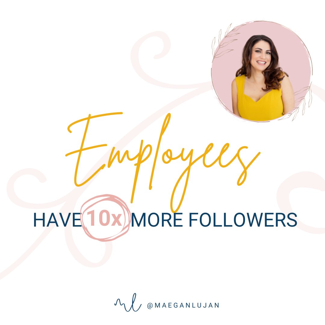 People trust people more than companies.

“On average, employees have 10x more followers than their company's social media accounts.” 

Do your employees have more social media followers than you? 

👉 To learn more book a strategy session with me: ow.ly/Look50Fdf3y