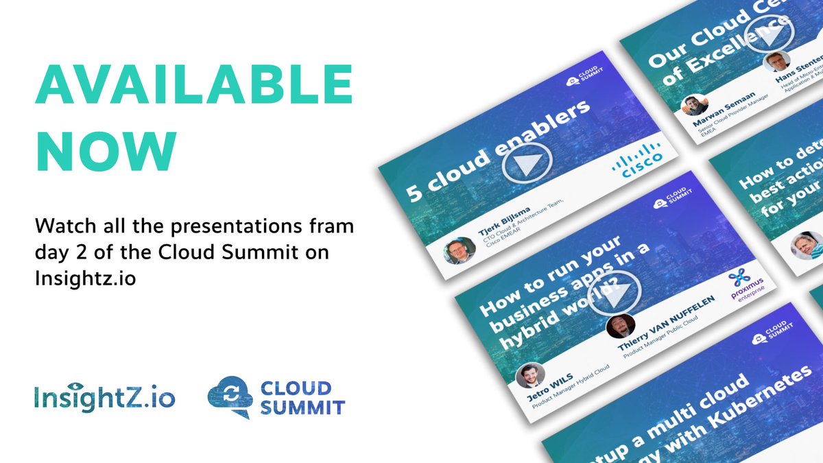 The presentations from the second day of the Cloud Summit are now available on our digital platform. Watch what these experts have to say about Digital Transformation &amp; Cloud Strategy at Insightz.io.

👉 Watch here: insightz.io