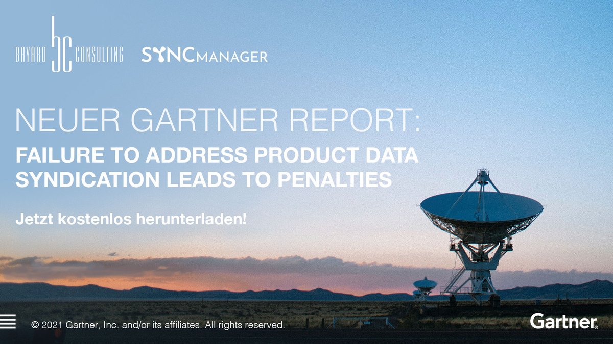 bayard_official's tweet image. 📣  &quot;Failure to Address Product Data Syndication Properly Leads to Penalties“ – sichert Euch jetzt den neuen @Gartner Analysten Report.
Jetzt kostenlos herunterladen unter: hubs.ly/H0Qyl2B0
#gartner #gartnerreports #syncmanager