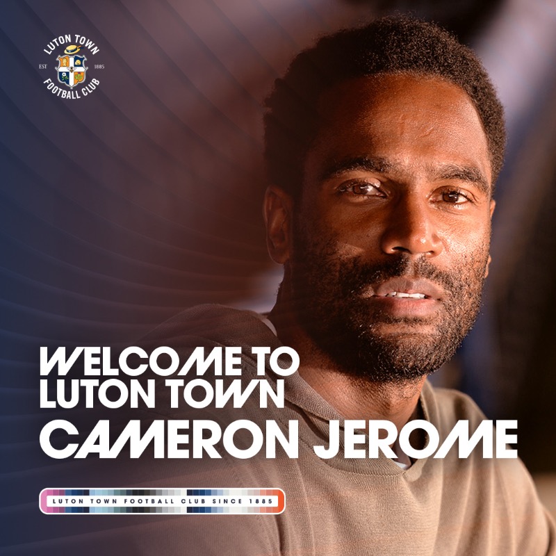 LutonTown's tweet photo. ✍️ We are pleased to announce the signing of Cameron Jerome, who has agreed terms to join the Hatters from July 1st!

#COYH