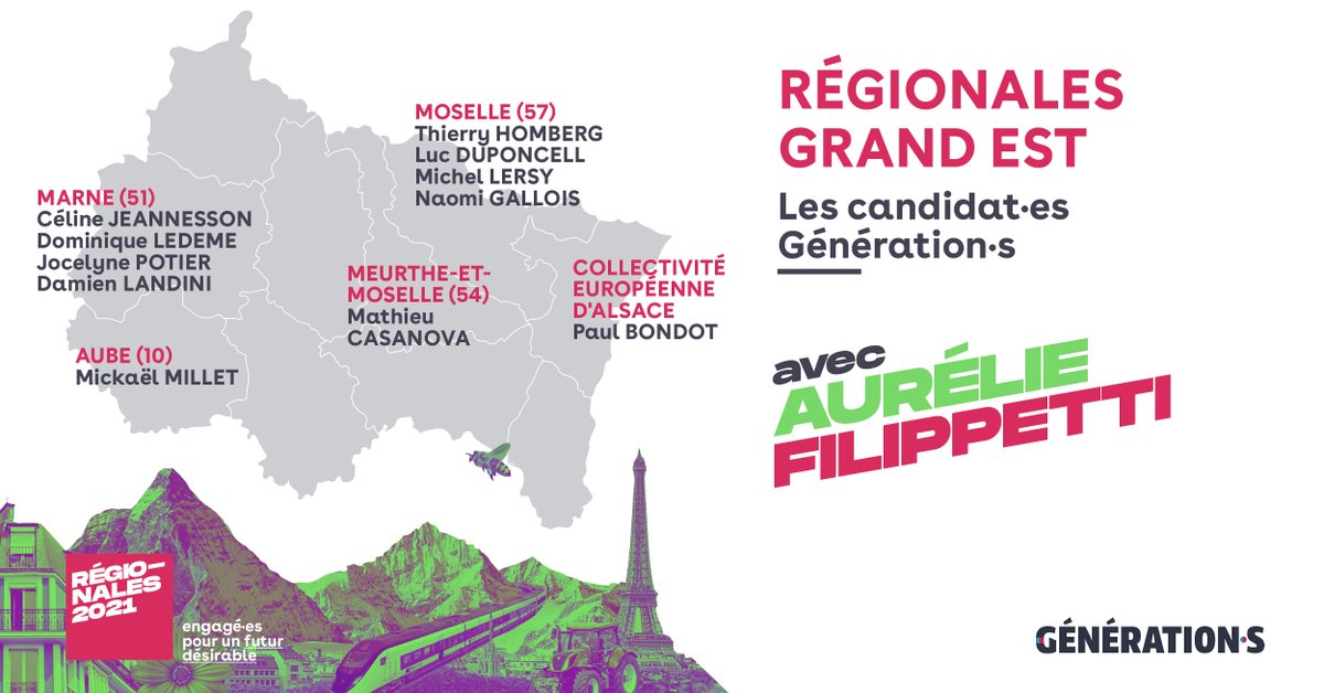 GenerationsMvt's tweet photo. Dans 2 jours, on vote 🗳

Dans le Grand Est, Génération.s s'engage avec @aurelifil !

Pour un futur durable et désirable, retrouvez nos candidatures aux élections départementales et régionales👇 https://t.co/xqP8IKnIzH