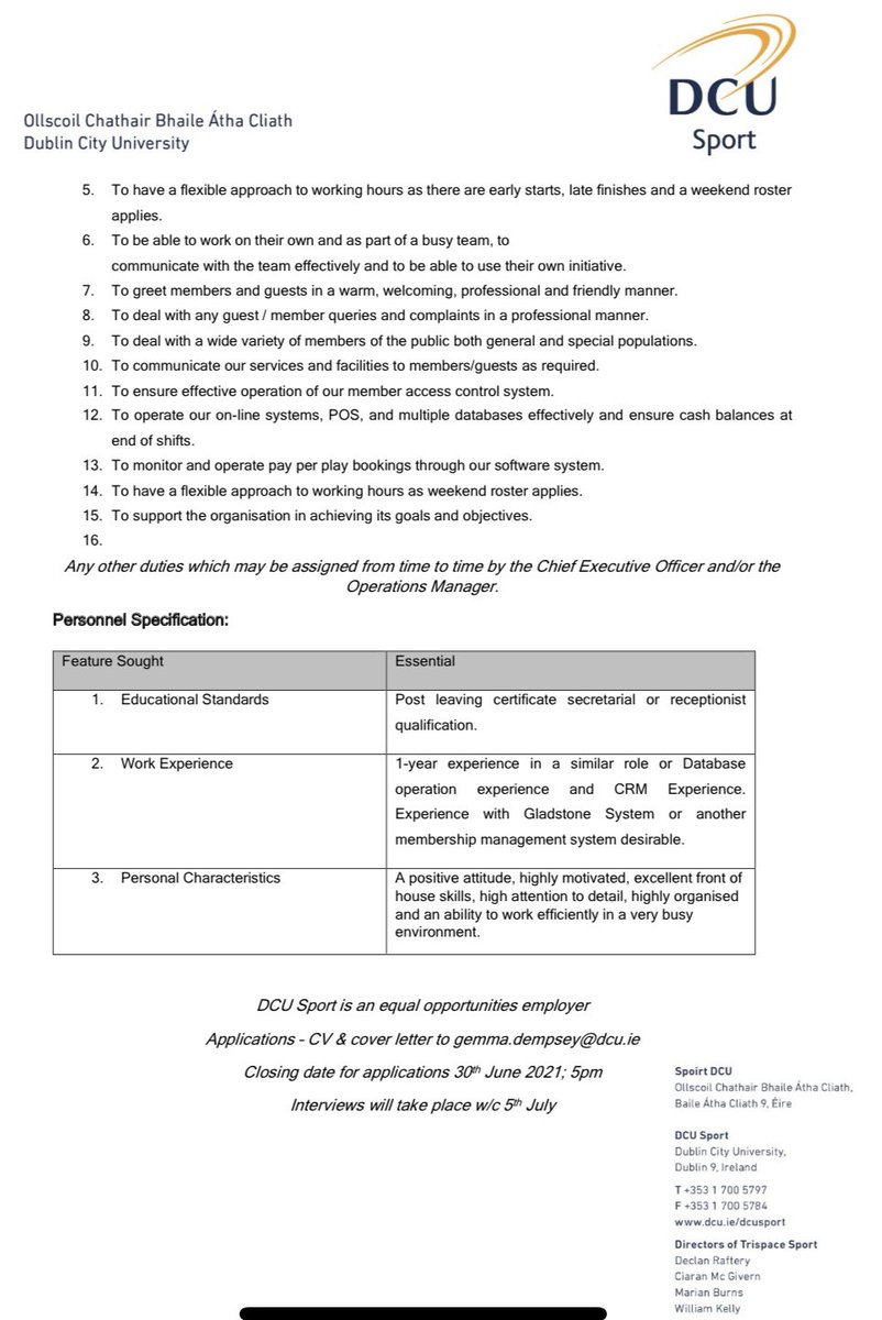 We’re hiring!! 

Please see photos attached for job description and application details.