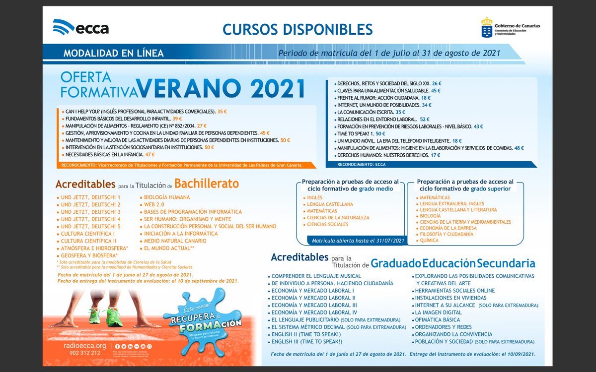 Aprovecha el verano para recuperar la FORMAción. Aprende cosas nuevas con nuestros cursos o avanza en la secundaria y el bachillerato. EL municipio de @santaluciagc mejorando.
