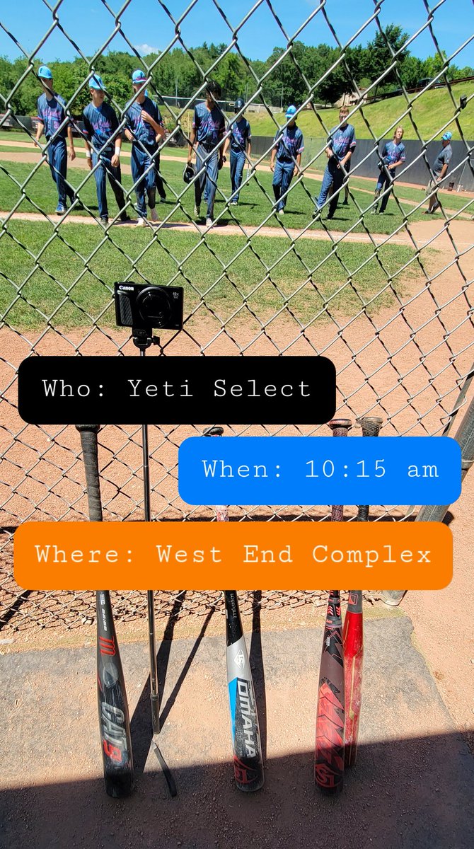 stephanley12's tweet photo. Duh! It's the weekend! Of course there's more baseball! @YetiSelect takes on game 2 of the weekend! Live updates throughout the game! Check us out on game changer for play by play! ⚾🧡🖤💙⚾ https://t.co/MlXcUbNr1j
