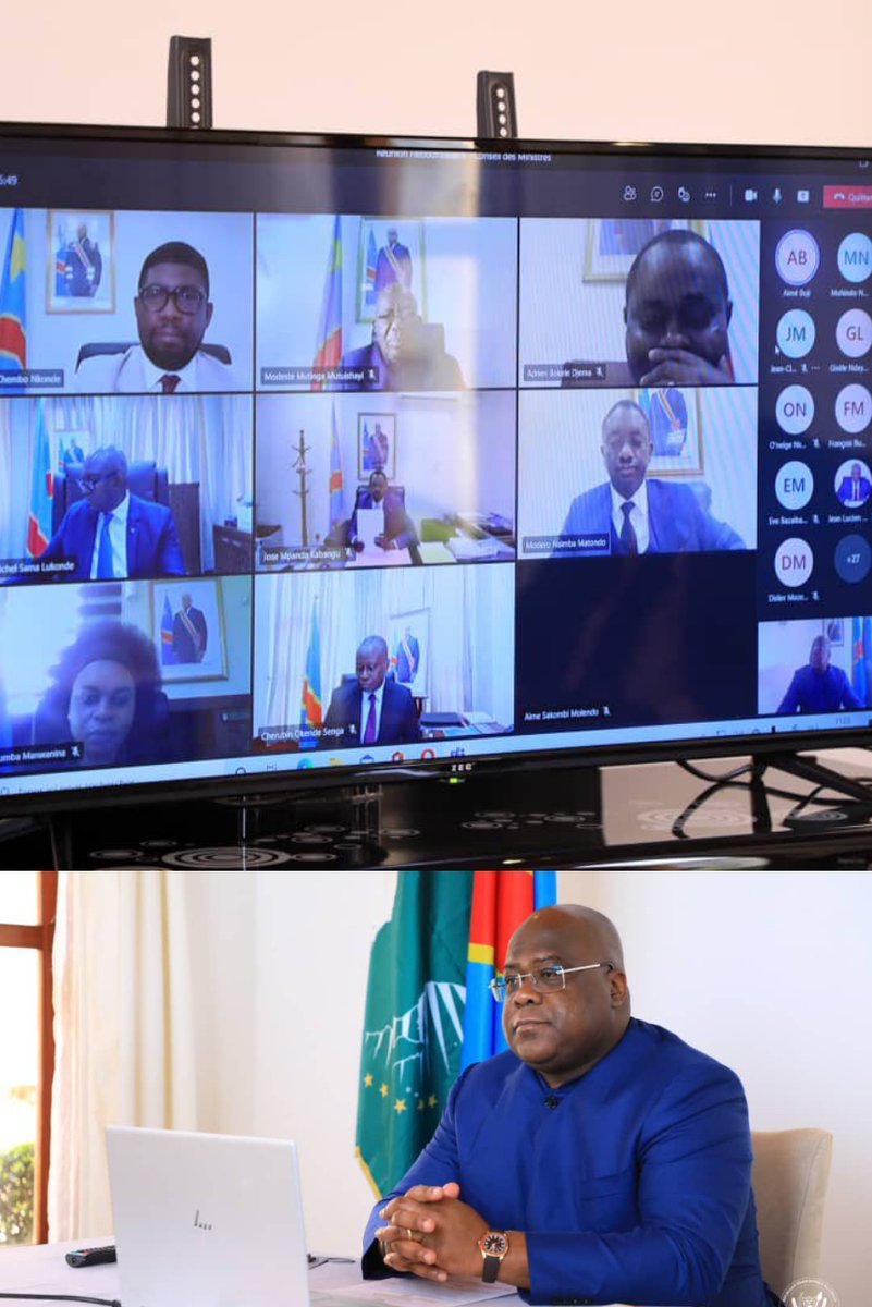 NotifyGroup's tweet photo. Félix Tshisekedi préside le 8 ème conseil des ministres du gouvernement Lukonde 

 Pour plus d'infos téléchargez gratuitement Lubum RdcM infos sur https://t.co/1HTnV13NsQ
               
 #RDC #Kinshasa #Congo #Lubumbashi #Monde #Info #Nationale https://t.co/6d7x9qiCQZ