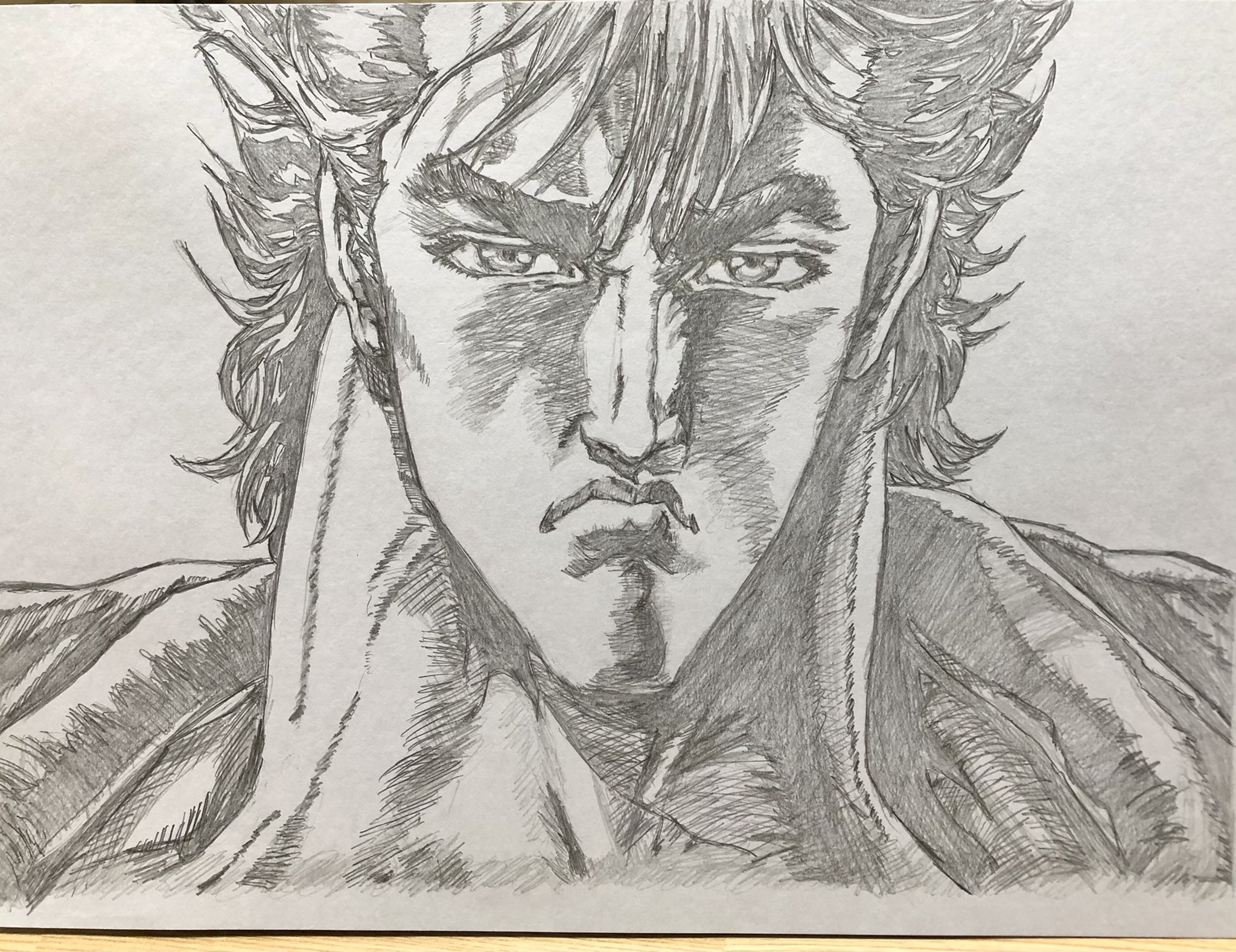 小籠包 落書き アナログ イラスト 絵 模写 北斗の拳 北斗神拳 第64代伝承者 一子相伝 暗殺拳 ケンシロウ この世で オレより 強い奴はいない T Co Auj5tclvcg Twitter