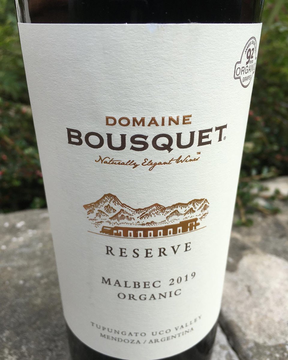 Star bottle at last night’s tasting: Malbec Reserve 2019 <a href="/domaineBousquet/">Domaine Bousquet</a> from 1,200m altitude vineyards in Uco Valley, Mendoza : £16 <a href="/LArtduVin1/">l'Art du Vin</a> #argentina #wine #organic