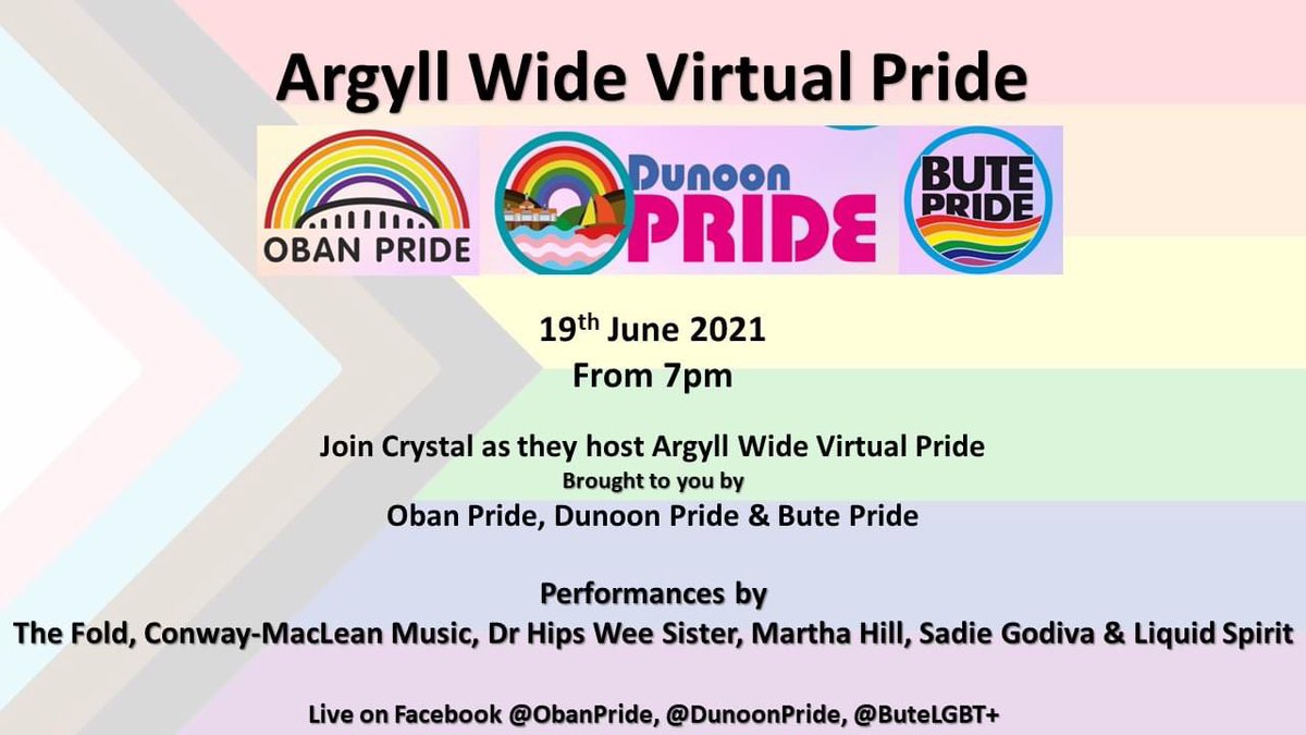 ObanPride's tweet photo. 2 Live streamed events - 1 weekend

Join us tonight from 7pm for our special Pride Month Q&amp;A with @philipcbaldwin live on the Oban Pride Facebook Page

Then Join Oban Pride, @DunoonPride &amp; @ButeLgbt for Argyll Wide Virtual Pride tomorrow night from 7pm. #pride #Pride2021 https://t.co/vAIFbcx6GJ