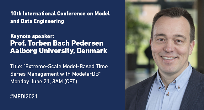 DAISY (@daisyaaudk) on Twitter photo On Monday, June 21, 8 AM (CET), our colleague <a href="/torbenbachp/">Torben Bach Pedersen</a> will give a keynote speech at the Tenth International Conference on Model & Data Engineering #MEDI2021. The presentation is entitled Extreme-Scale Model-Based #TimeSeries Management with #ModelarDB lnkd.in/erPHXqH On Monday, June 21, 8 AM (CET), our colleague <a href="/torbenbachp/">Torben Bach Pedersen</a> will give a keynote speech at the Tenth International Conference on Model & Data Engineering #MEDI2021. The presentation is entitled Extreme-Scale Model-Based #TimeSeries Management with #ModelarDB lnkd.in/erPHXqH