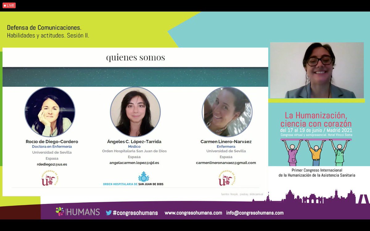 HSJD_Aljarafe's tweet photo. Nuestras compañeras las Dras. Ángela López Tarrida y Mª Victoria Ruiz Romero participan estos días en el #congresohumans @HumansFundacion aportando sus experiencias en humanización de la asistencia en nuestro centro. 👏🏼👏🏼 https://t.co/L2BpeNJxyg