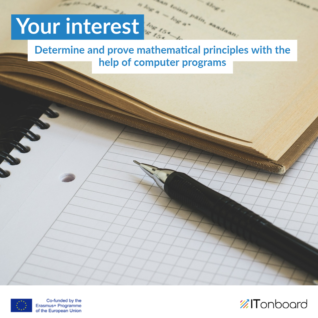 itonboard's tweet photo. Determine and prove mathematical priciple with the help of computer programs? Your thing? Then follow #itonboard

#erasmusplus
#dissemination
#Europe
#CareerOrientation
___________________________________________ https://t.co/QydNHLaNuQ