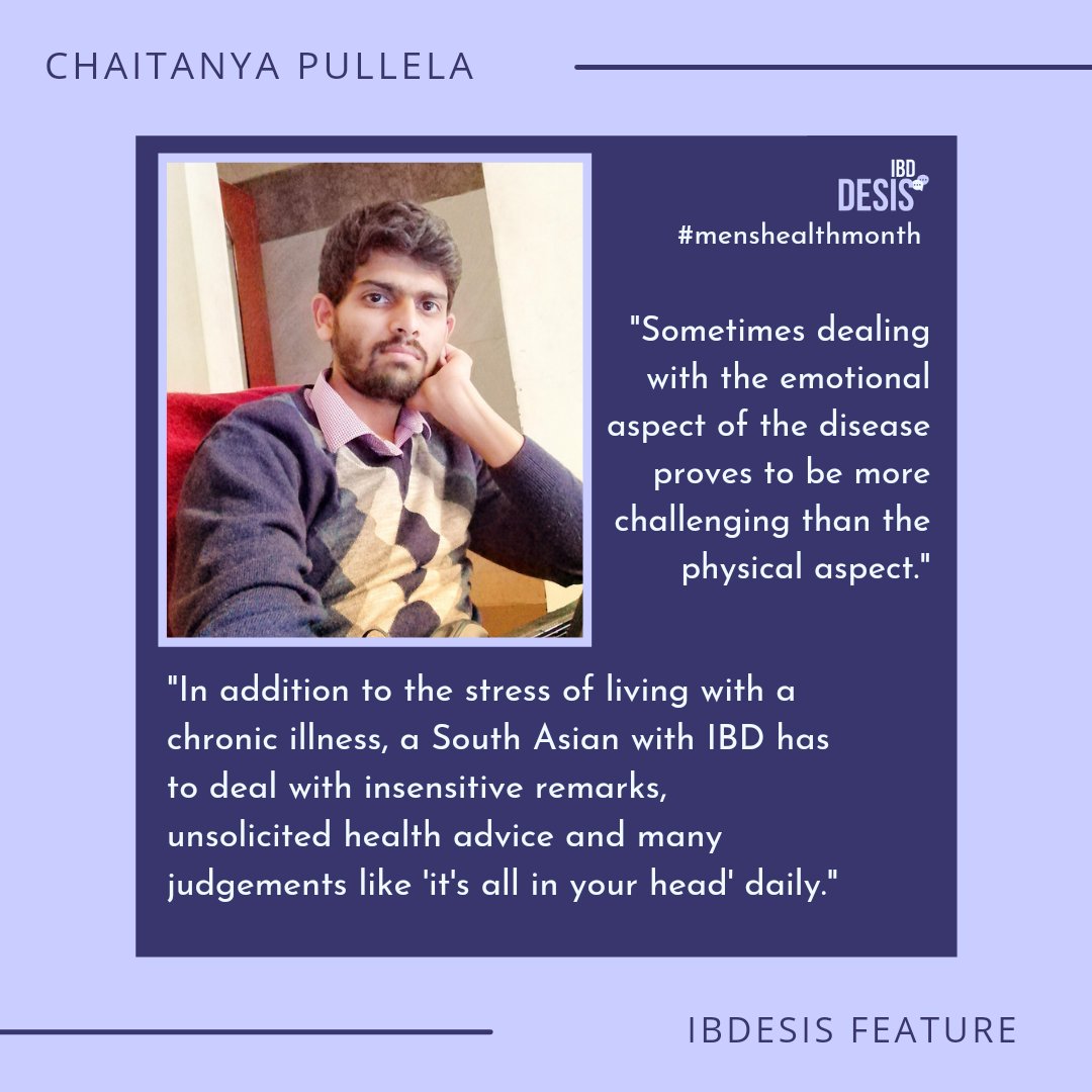 ibdesis's tweet photo. This #MensHealthMonth, Chaitanya from Andhra Pradesh India shares his #IBD journey inc diagnostic delays, struggles with #fistulizing Crohn's &amp; inability to afford #biologics, impact on #Mentalhealth &amp; the imp of therapy &amp; online support groups! Read more: https://t.co/MjizaPK3Vn https://t.co/MfoQjLuxfl