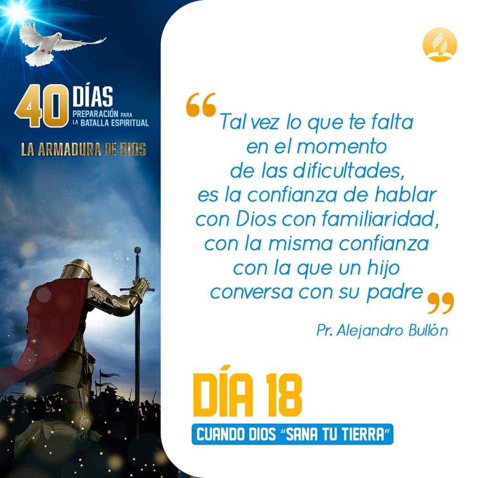 🔴 #LaArmaduraDeDios #Día18  
📘 En la UPeU - Universidad Peruana Unión  continuamos la gran #JornadaDe40Dias 
🗓️ La frase para hoy es:👇