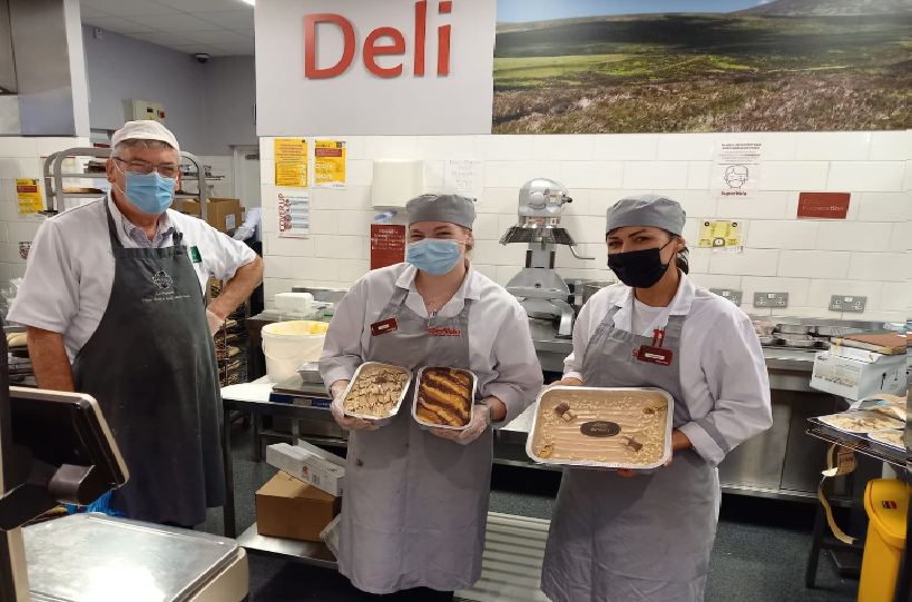 Clover Hill Food expert baker Paul Austin with Amy &amp; Rosemary at SuperValu Portumna. #supervaluportumna #supervalu #baker #baking #foodservice