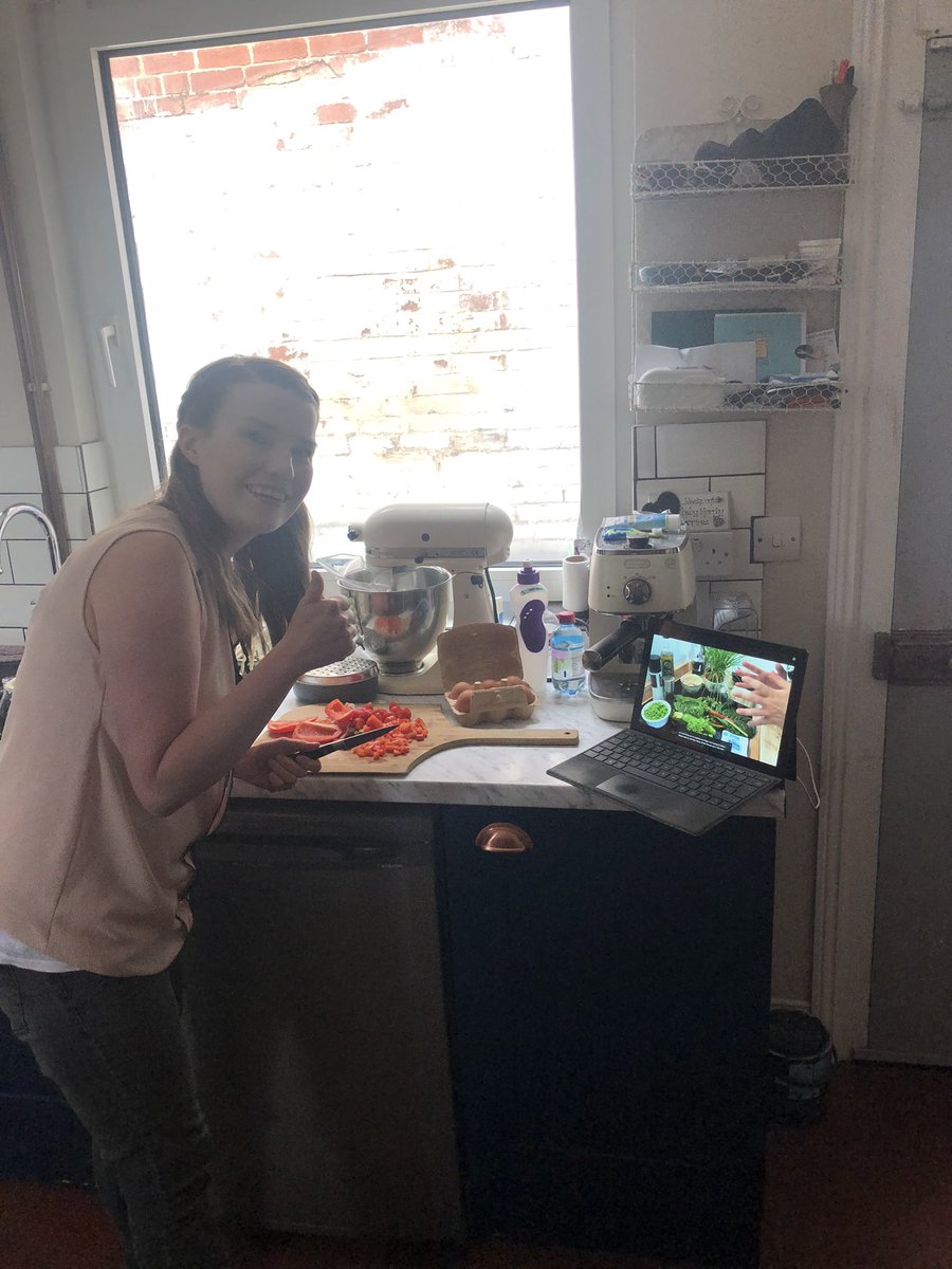 Gemma_CDPS's tweet photo. So I’m actually doing the live cook along with JemJam’s kitchen as part of #TechFest4SocialGood Jemma creates brilliant videos of simple recipes for @SwanseaMAD I can’t wait to tuck into my easy cheesy frittata! @WalesCoOpCentre #DLWeek https://t.co/gSlTQUZbN8