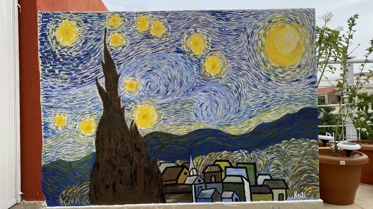 kritxart's tweet image. painted a wall mural in 3 days :”)