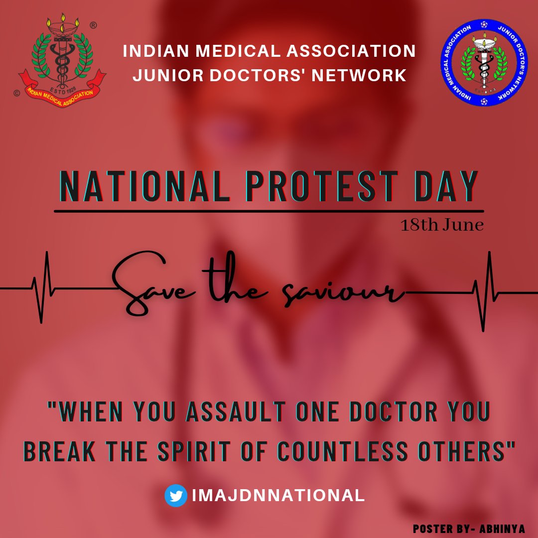 imajdnnational's tweet photo. When you assualt one doctor you break the spirit of countless others
#SaveTheSaviours 

@jayalal10 @DrMeet_Ghonia @DrDatta_AIIMS @Dr_ManishJangra @DrMCPrabhakar @RIMSJDA https://t.co/UOyLWpLZR5