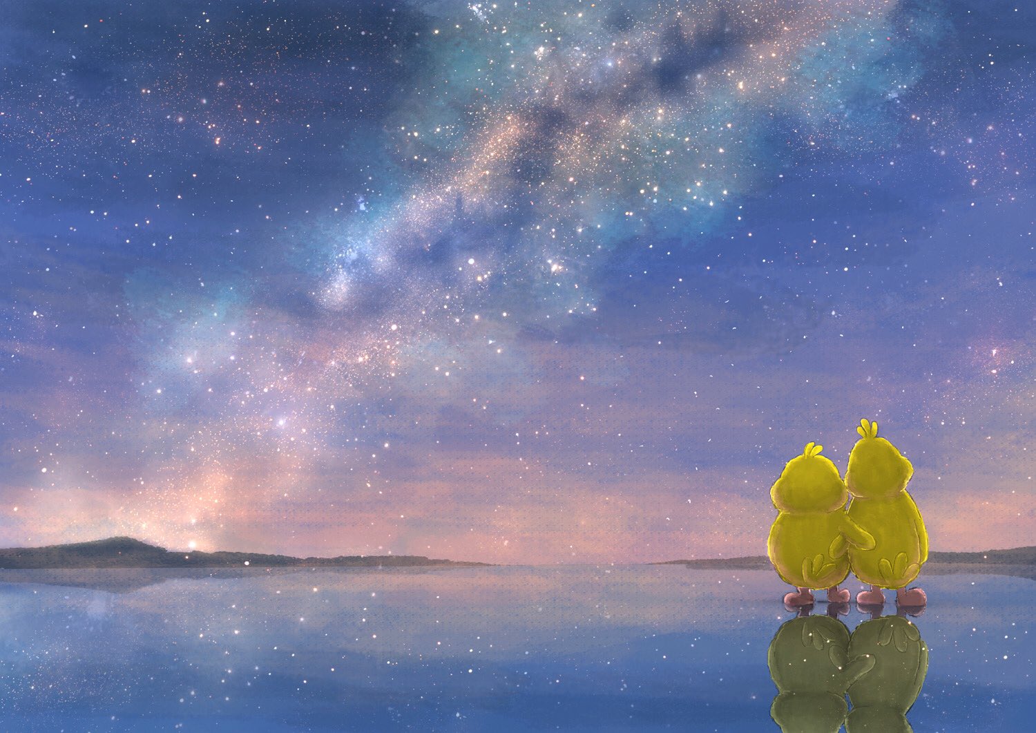 Nozomi ウユニ塩湖に佇むポインコ兄弟 ポインコ イラスト ボリビア ウユニ塩湖 星空 天の川 世界一周 ポインコ世界一周 T Co 37qk0iox4v Twitter