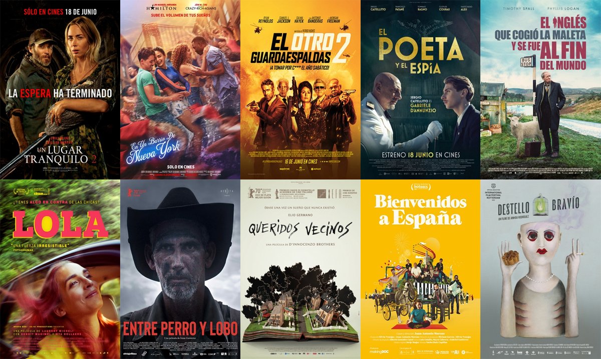 🍿 Trailers de los Estrenos del 18 de junio de 2021:

- #UnLugarTranquilo2 
- #EnUnBarrioDeNuevaYork
- #ElOtroGuardaespaldas2 
- #ElPoetaYElEspía 
- #ElinglésQueCogióLaMaletaYSeFueAlFinDelMundo 
- #Lola 
- #EntrePerroYLobo 
- #QueridosVecinos 
...
trailersyestrenos.es/trailers-de-lo…