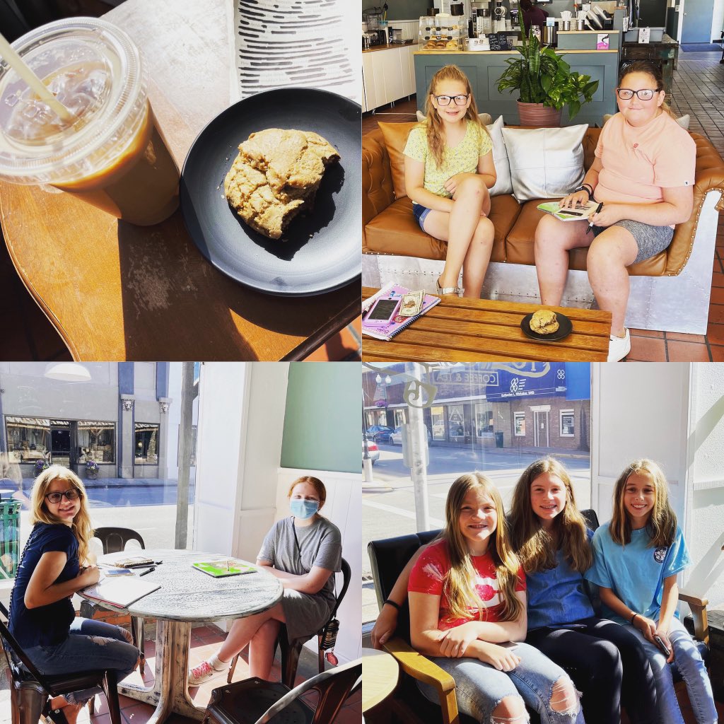 CMSredhounds's tweet photo. Coffee and poetry go hand in hand! The @cms creative writing camp enjoyed sweet treats, great conversation, and blackout poetry! #uncommonlearning #everyonematters https://t.co/bkzvgcYIOY
