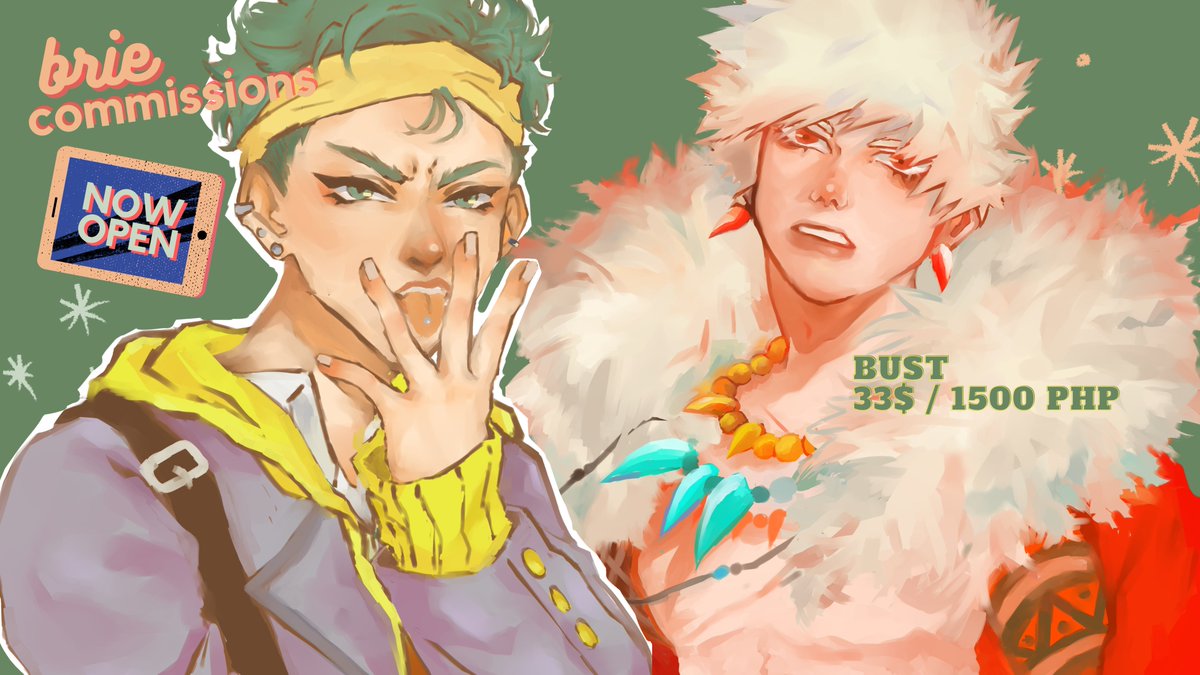 BRIEISPEACHY's tweet photo. ‼️ COMMISSIONS ARE OPEN ‼️
[retweets and fleets very much appreciated]

henlo! I have a semi-realistic painterly style, if you're interested please dm me to reserve a slot! ✨💚

#ArtistOnTwitter #commissionsopen #commission https://t.co/FWGfU5LKPr