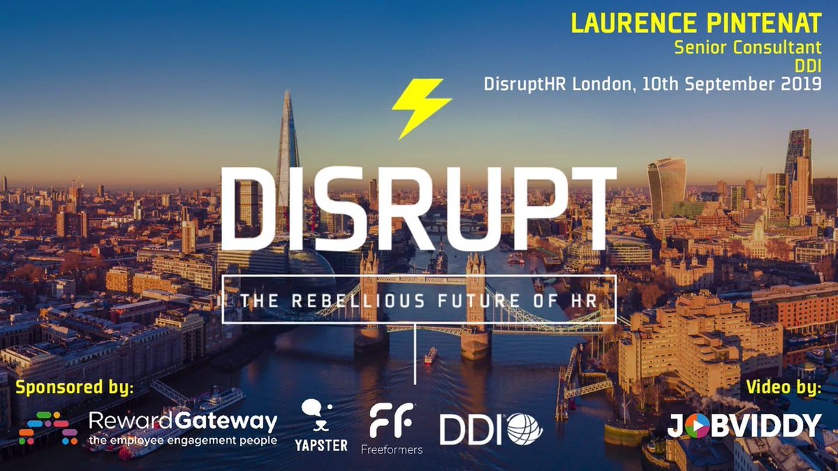"Talent 🕺 Decisions: Bad News For Robots🤖" Laurence Pintenat at #DisruptHRLon
bit.ly/302SniA

#HR #HumanResources #DisruptHR