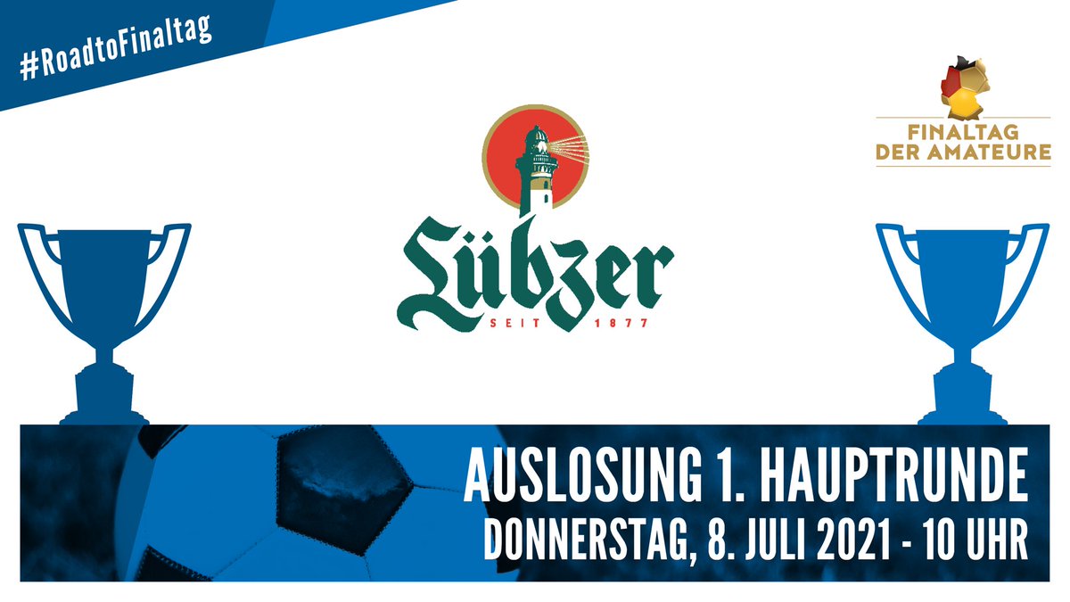 fussball_mv's tweet photo. 🏆 Ankündigung: 📺 LIVE Auslosung der 1. Runde im Landespokal der Herren "@EndlichLuebzer Pils Cup" 2021/22.
📆 Do., 8. Juli, ab 10 Uhr live auf dem Facebook- und Instagramkanal vom #lfvmv 🔹🔸 https://t.co/vcOIQSt2QY